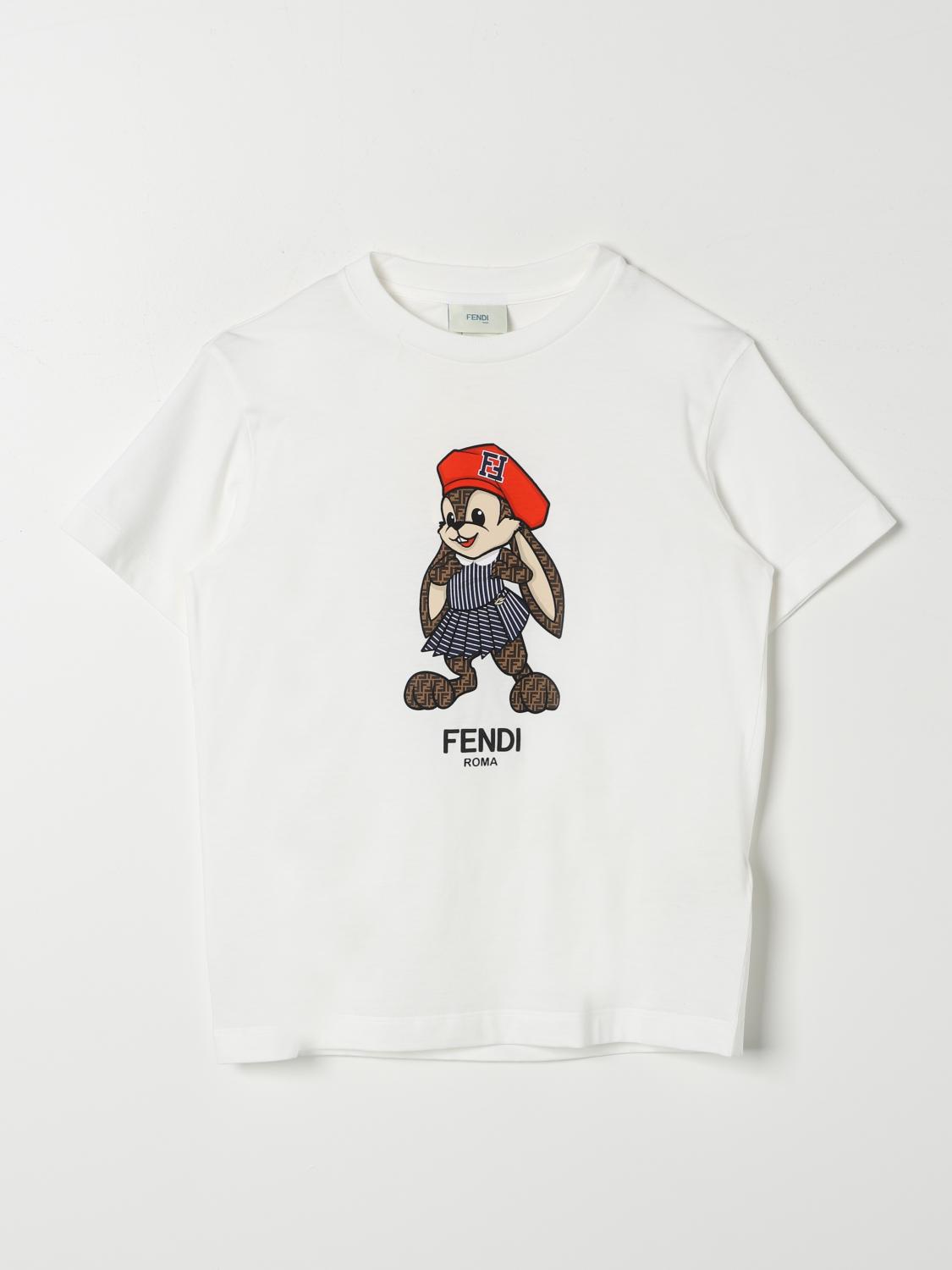 Shop Fendi T-shirt  Kids Color White In Weiss