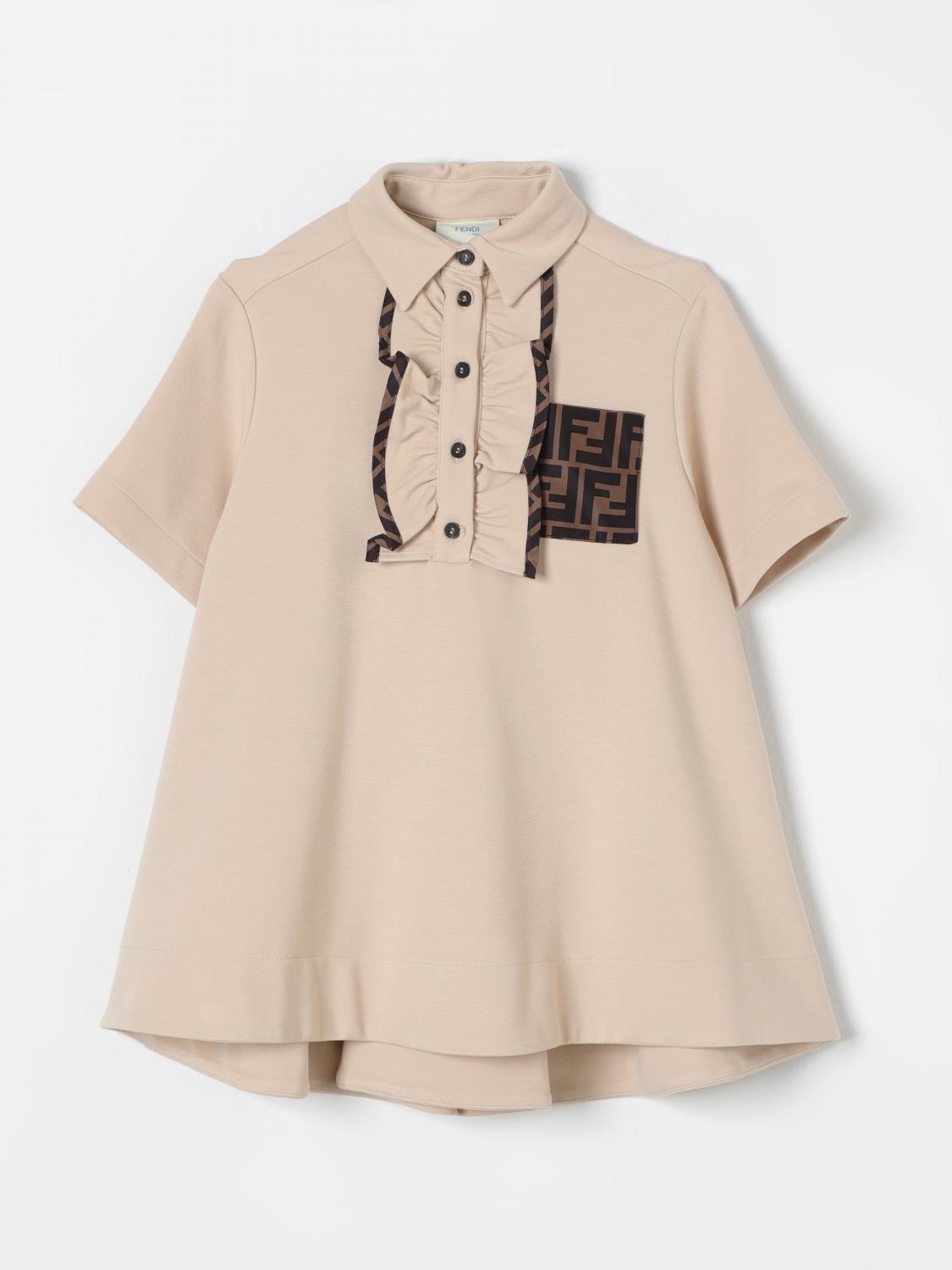 Shop Fendi Dress  Kids Color Beige