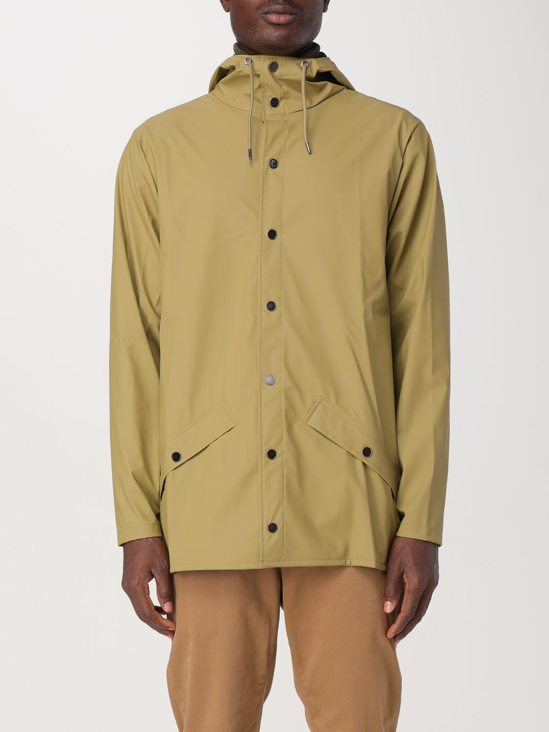 Shop Rains Jacket  Men Color Kaki