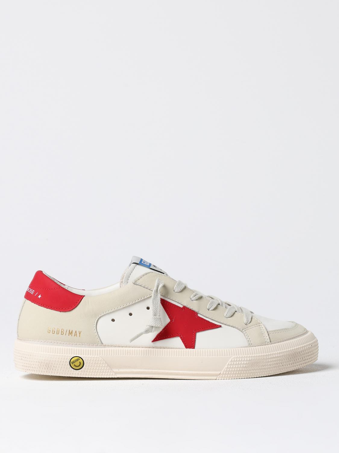 Golden Goose May Leather Sneakers In Weiss