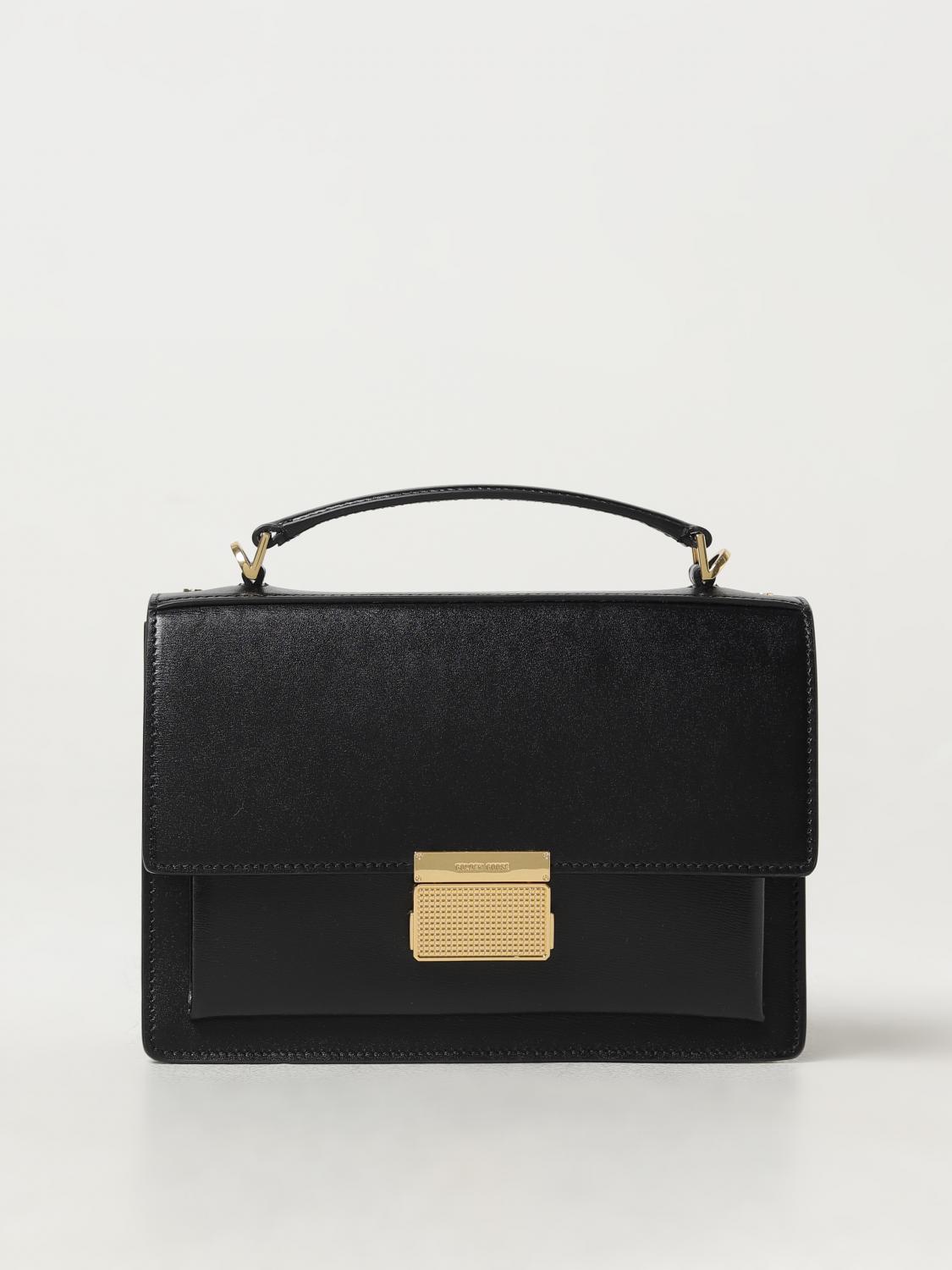 Golden Goose 'venezia' Black Hand Bag With Lettering Logo And Clasp Closure In Black