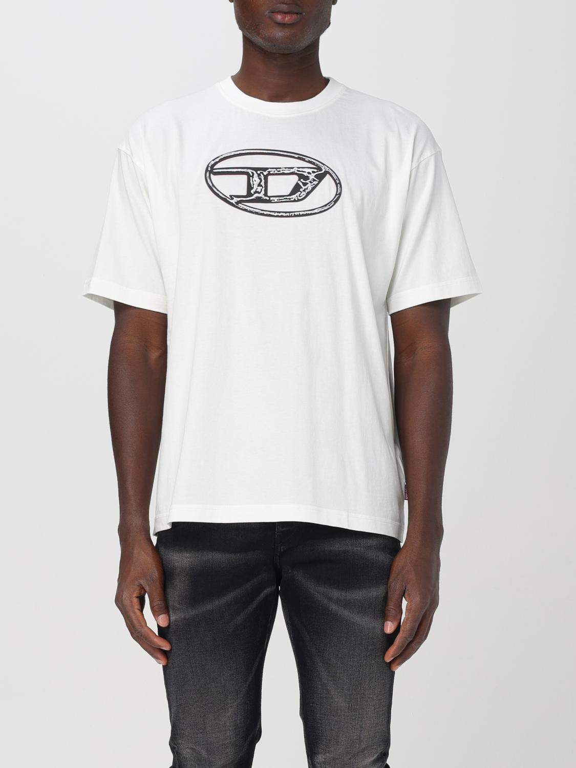 Shop Diesel T-shirt  Men Color White In Weiss