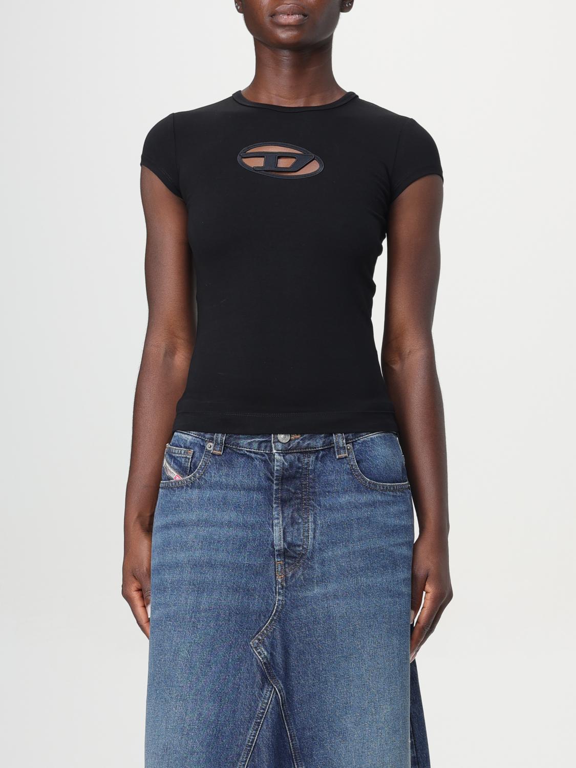 Shop Diesel T-shirt  Woman Color Black In Schwarz