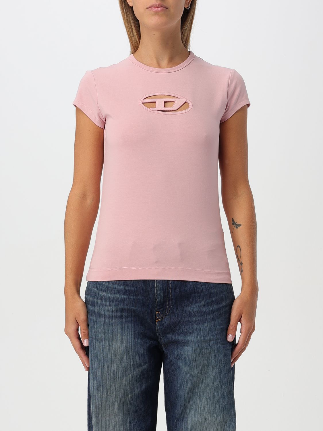 Shop Diesel T-shirt  Woman Color Pink