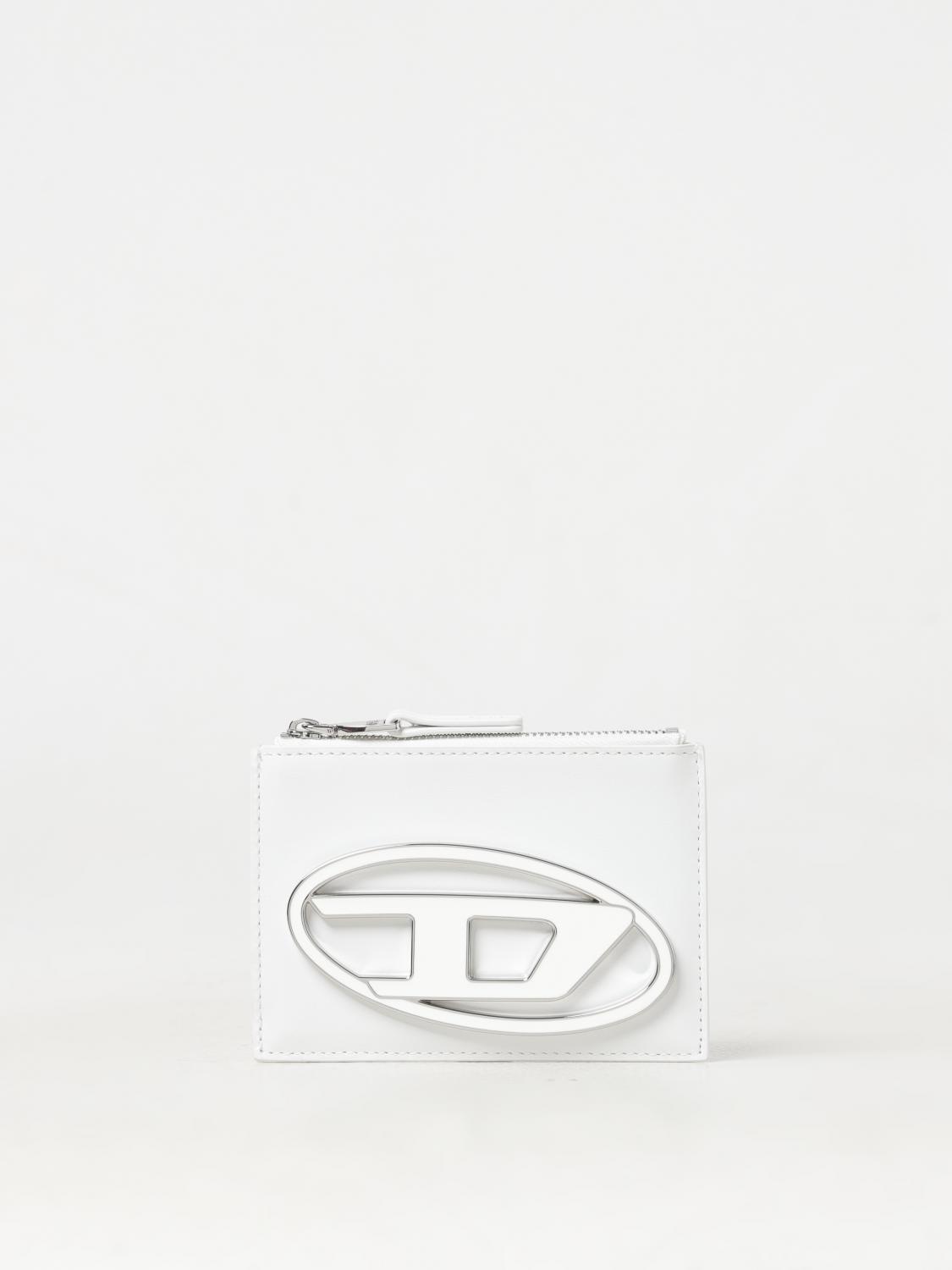 Diesel Bi-fold Card Holder In Nappa Leather In 白色