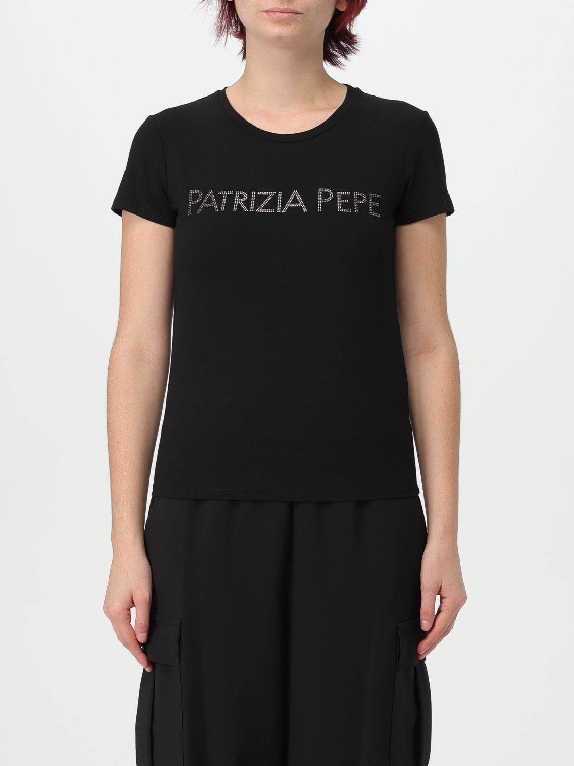 Shop Patrizia Pepe T-shirt  Woman Color Black In Schwarz