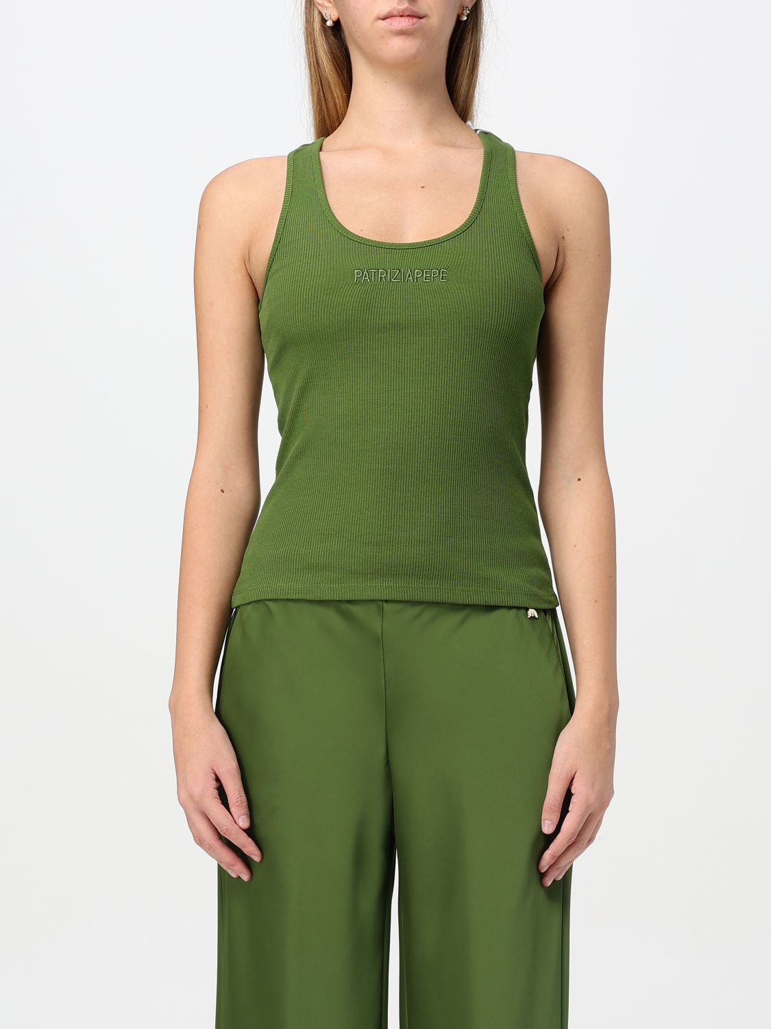 Shop Patrizia Pepe Top  Woman Color Green In Grün