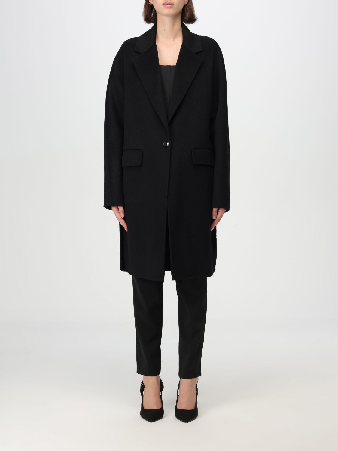 Patrizia Pepe Coat  Woman Color Black In Schwarz