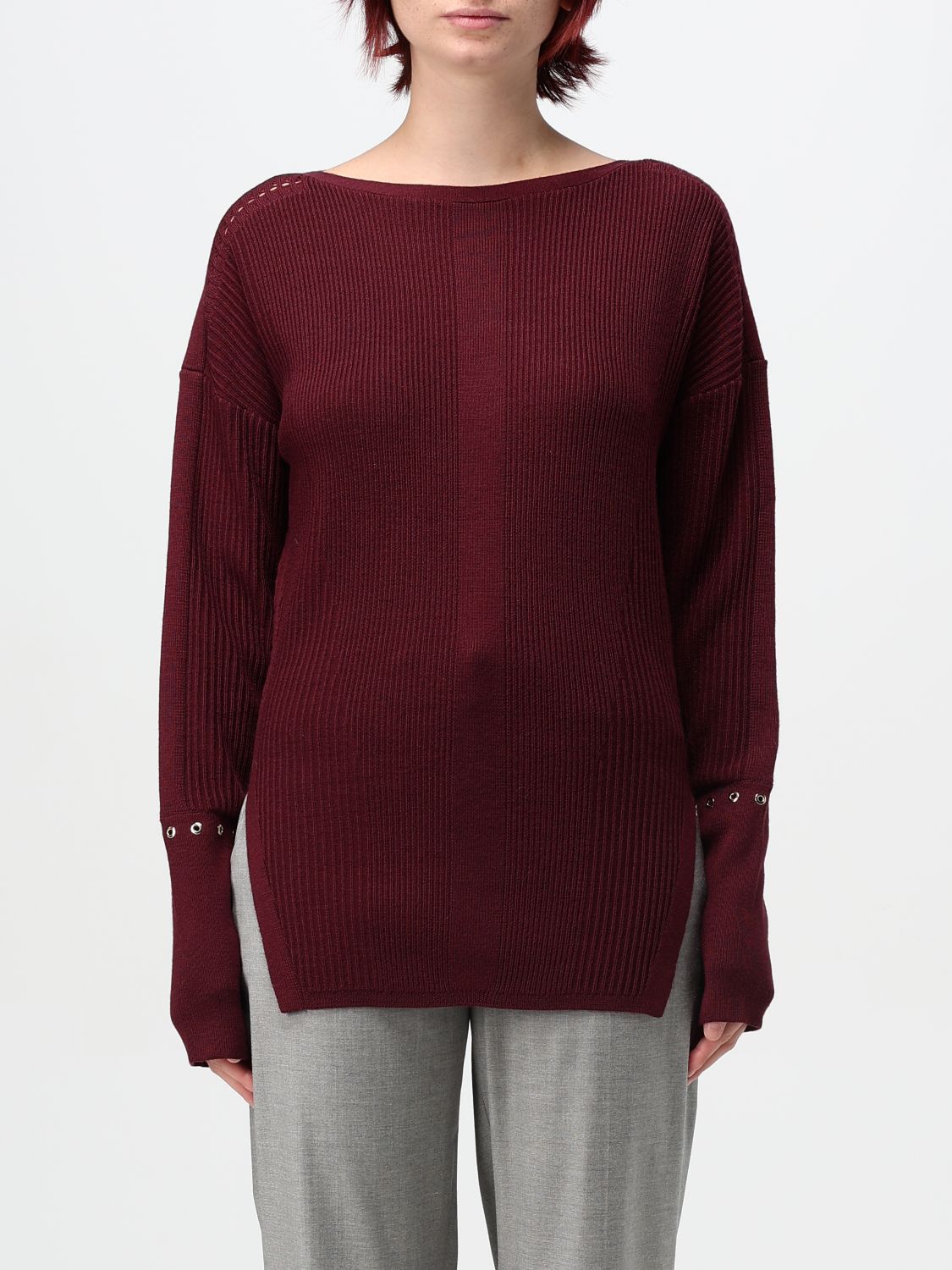 Shop Patrizia Pepe Sweater  Woman Color Plum In Pflaume