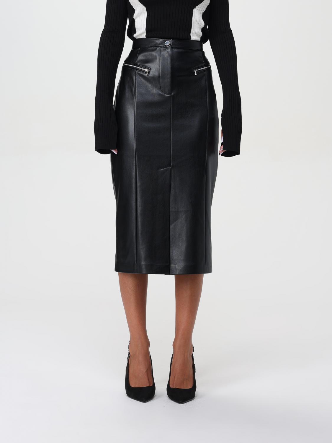 Patrizia Pepe Faux-leather Pencil Skirt In Schwarz