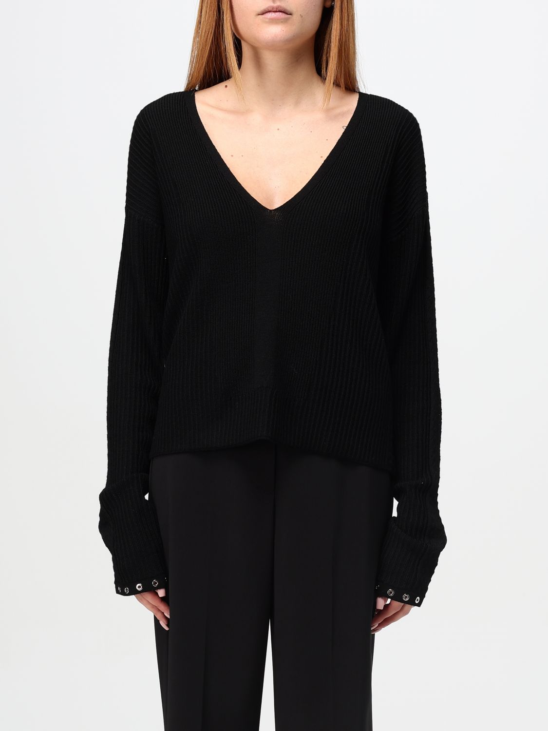 Shop Patrizia Pepe Sweater  Woman Color Black In Schwarz