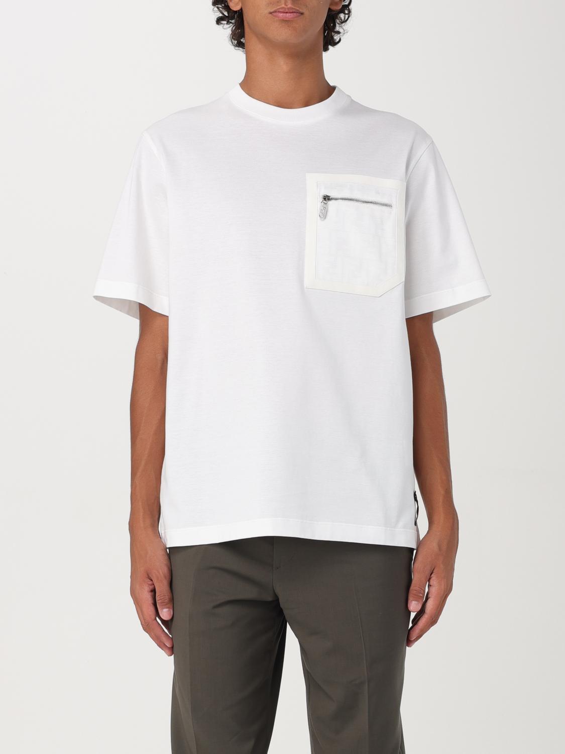 Shop Fendi T-shirt  Men Color White In Weiss