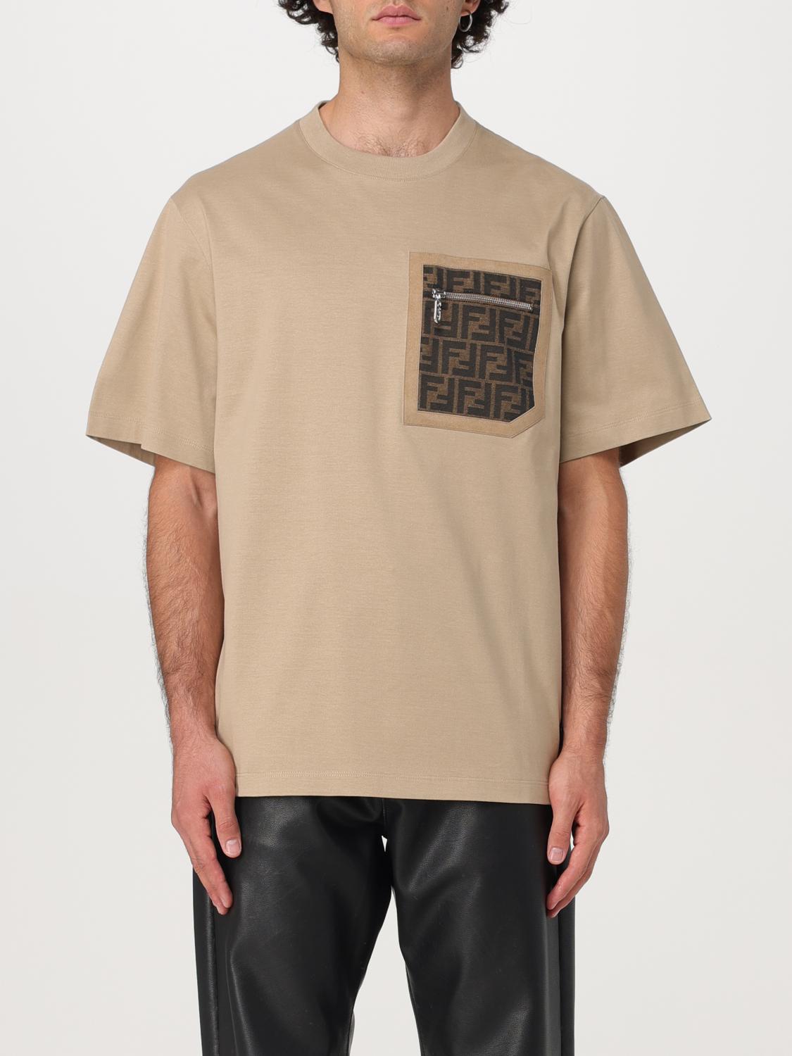 Shop Fendi T-shirt  Men Color Beige