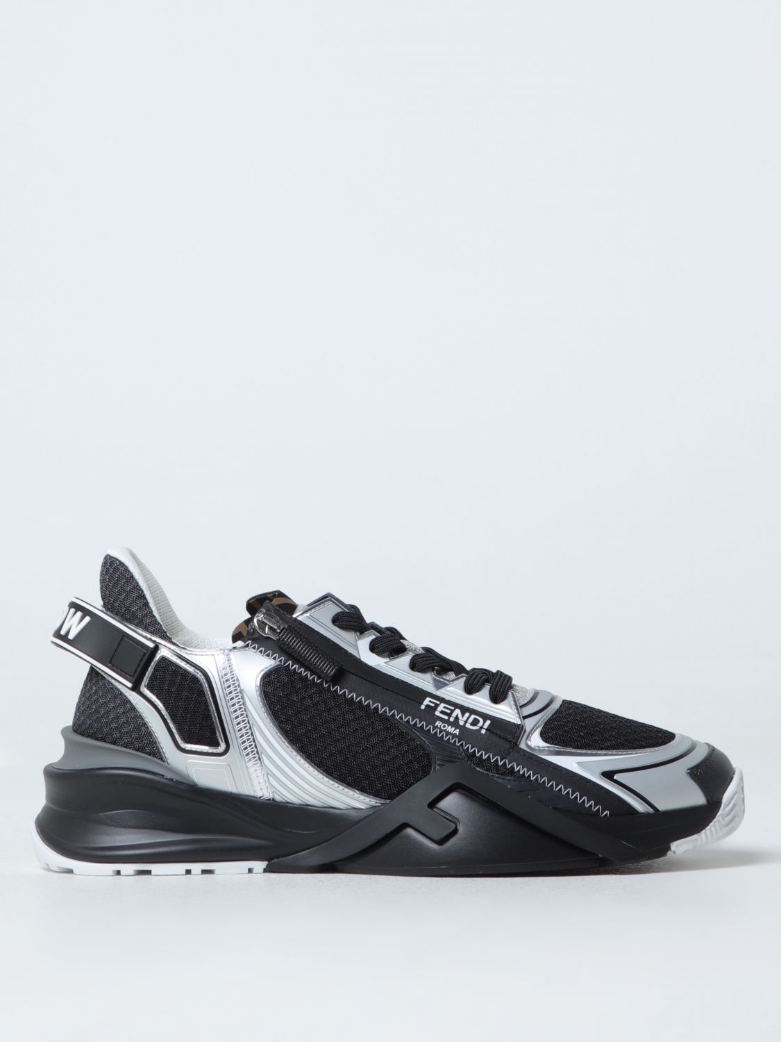 Fendi Sneakers  Men Color Silver In Black