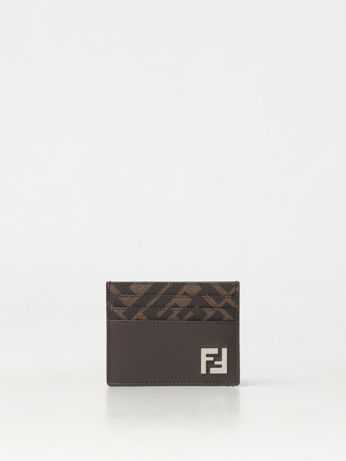 Fendi Brown Squared Ff Card Holder