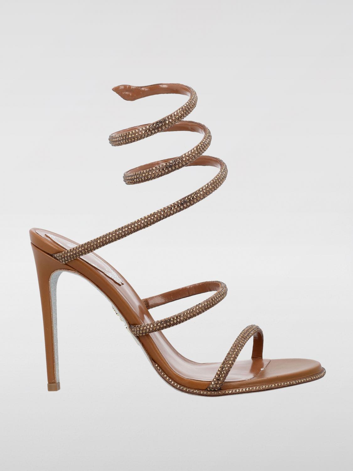 Shop René Caovilla Heeled Sandals Rene Caovilla Woman Color Brown In Braun