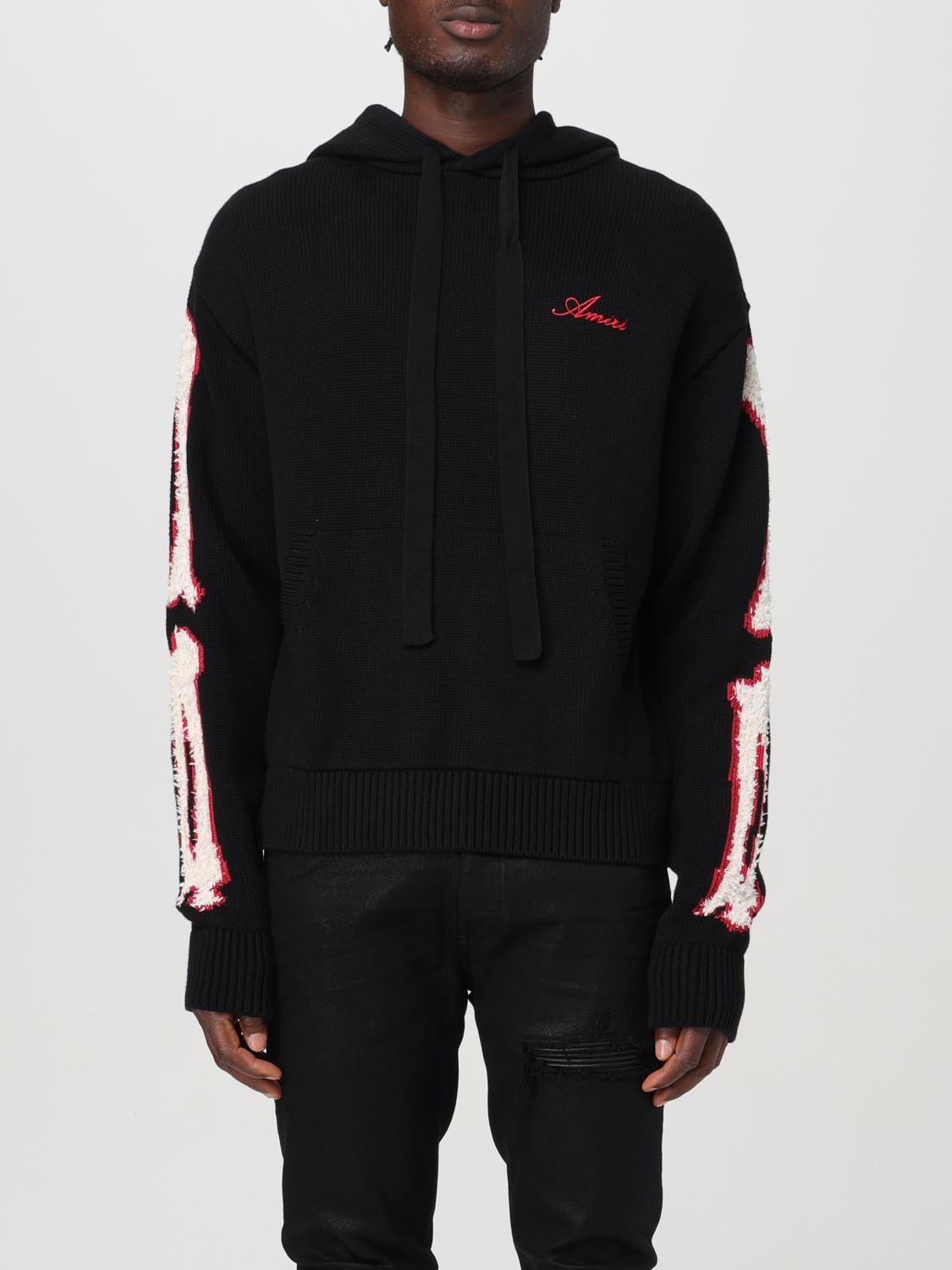 Amiri Men's Hoodie With Bone Sleeves In Black | ModeSens