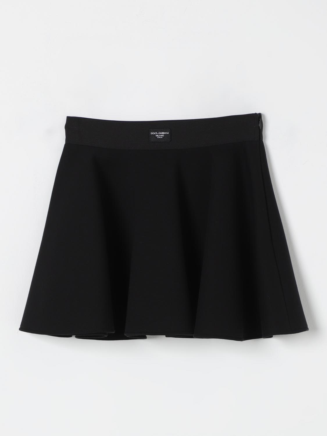Dolce & Gabbana Logo-appliqué Pleated Mini Skirt In 黑色