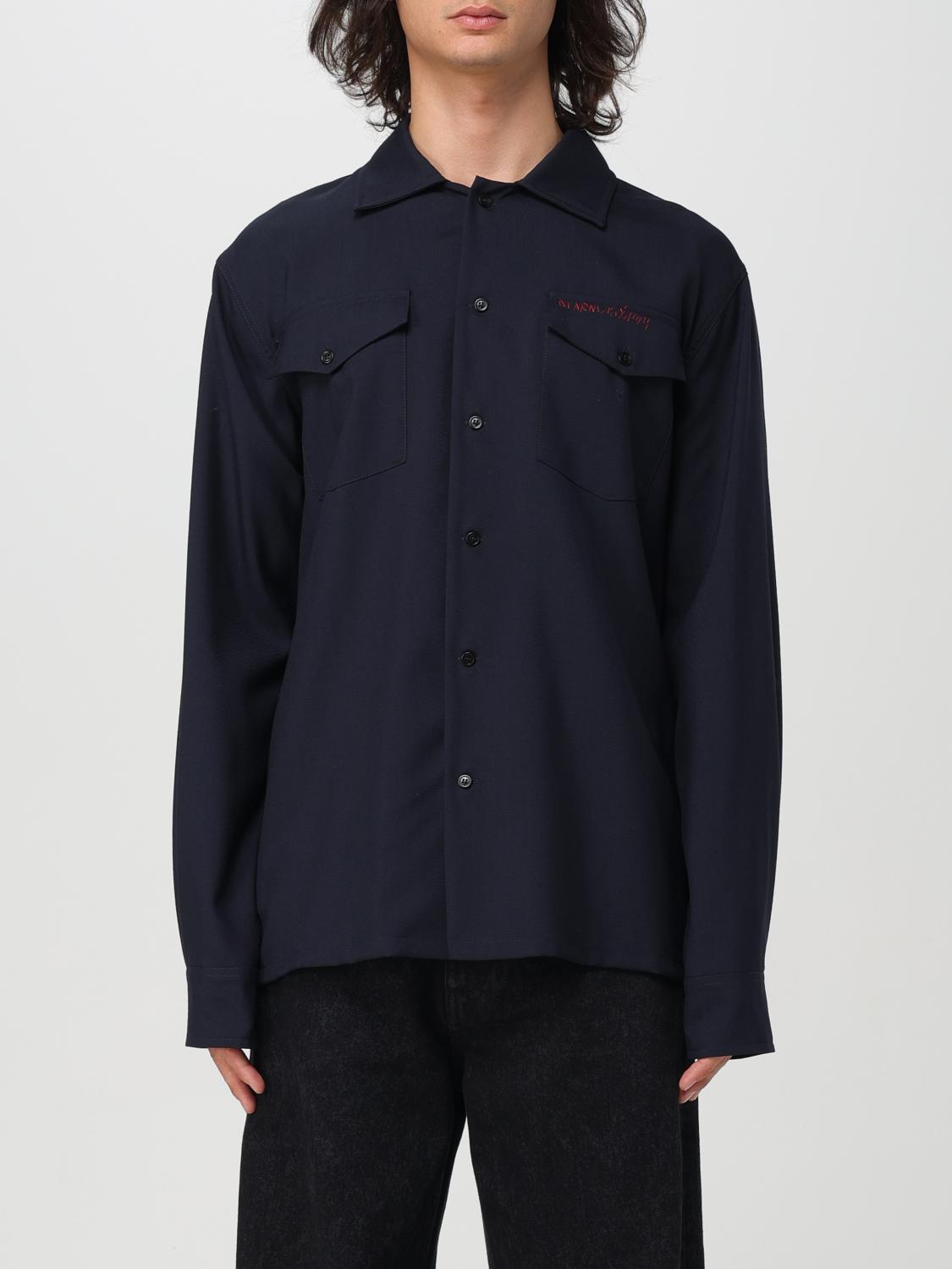 Shop Marni Shirt  Men Color Blue In Blau