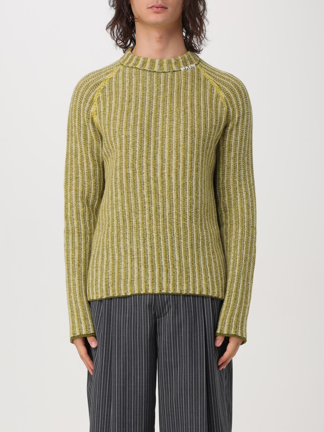 Shop Marni Sweater Men Color Acid Green In Sauergrün