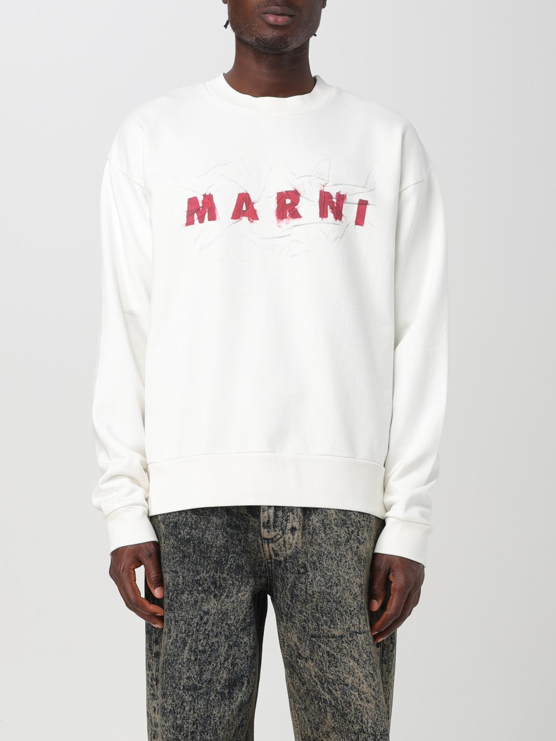 Shop Marni Sweatshirt  Men Color White