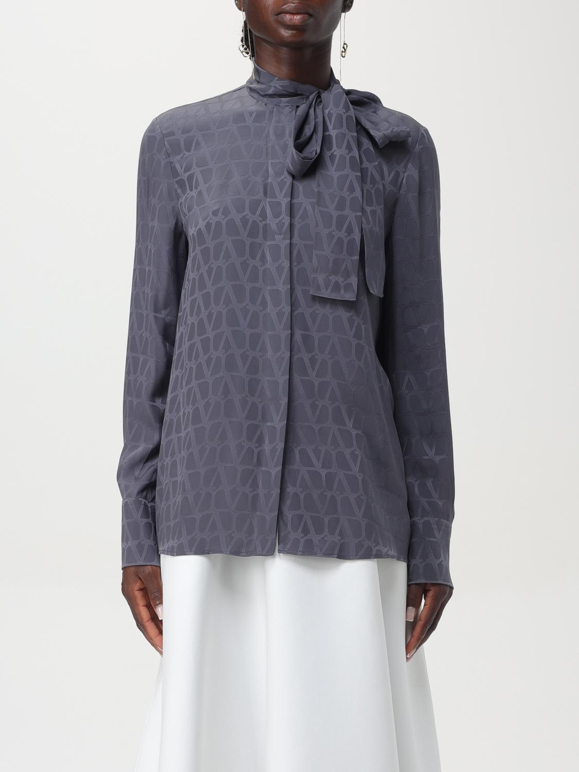 Shop Valentino Shirt  Woman Color Grey In Grau