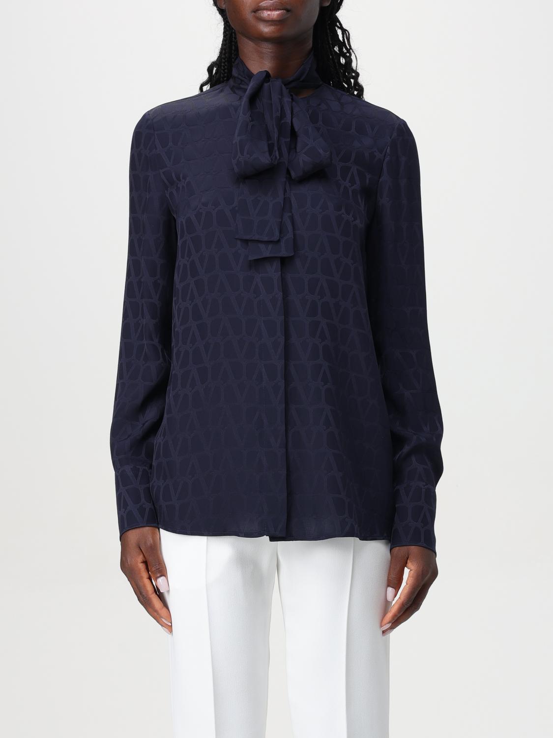 Shop Valentino Shirt  Woman Color Navy In 海军蓝