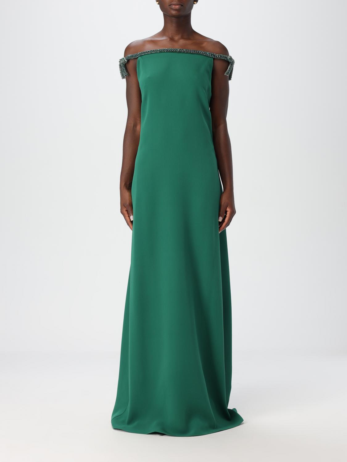 Shop Valentino Dress  Woman Color Green In Grün