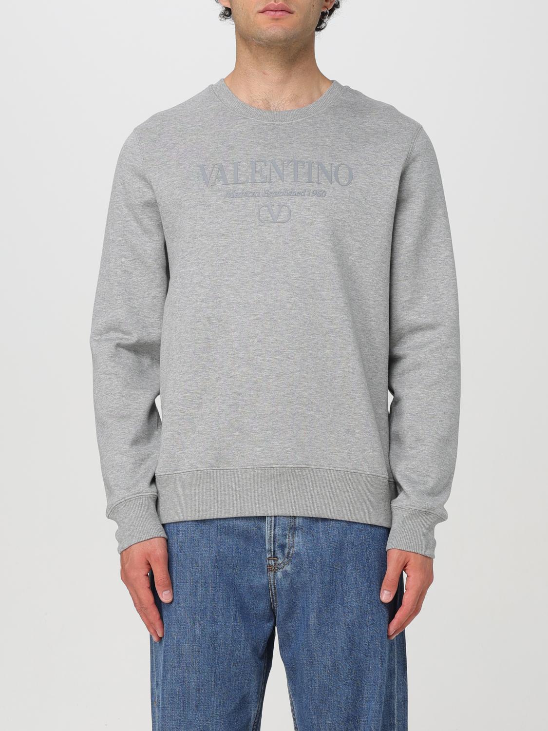 Shop Valentino Sweatshirt  Men Color Grey In 灰色