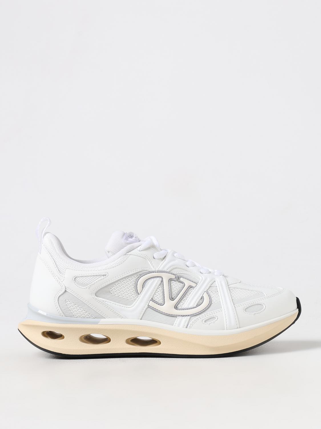 Valentino White Leather And Fabric Vlogo Easyjog Sneakers In White