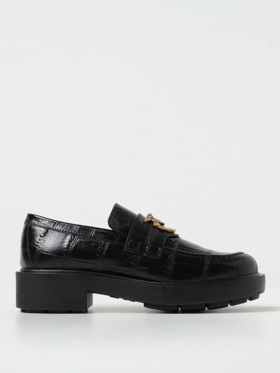 Shop Pinko Loafers  Woman Color Black In Schwarz