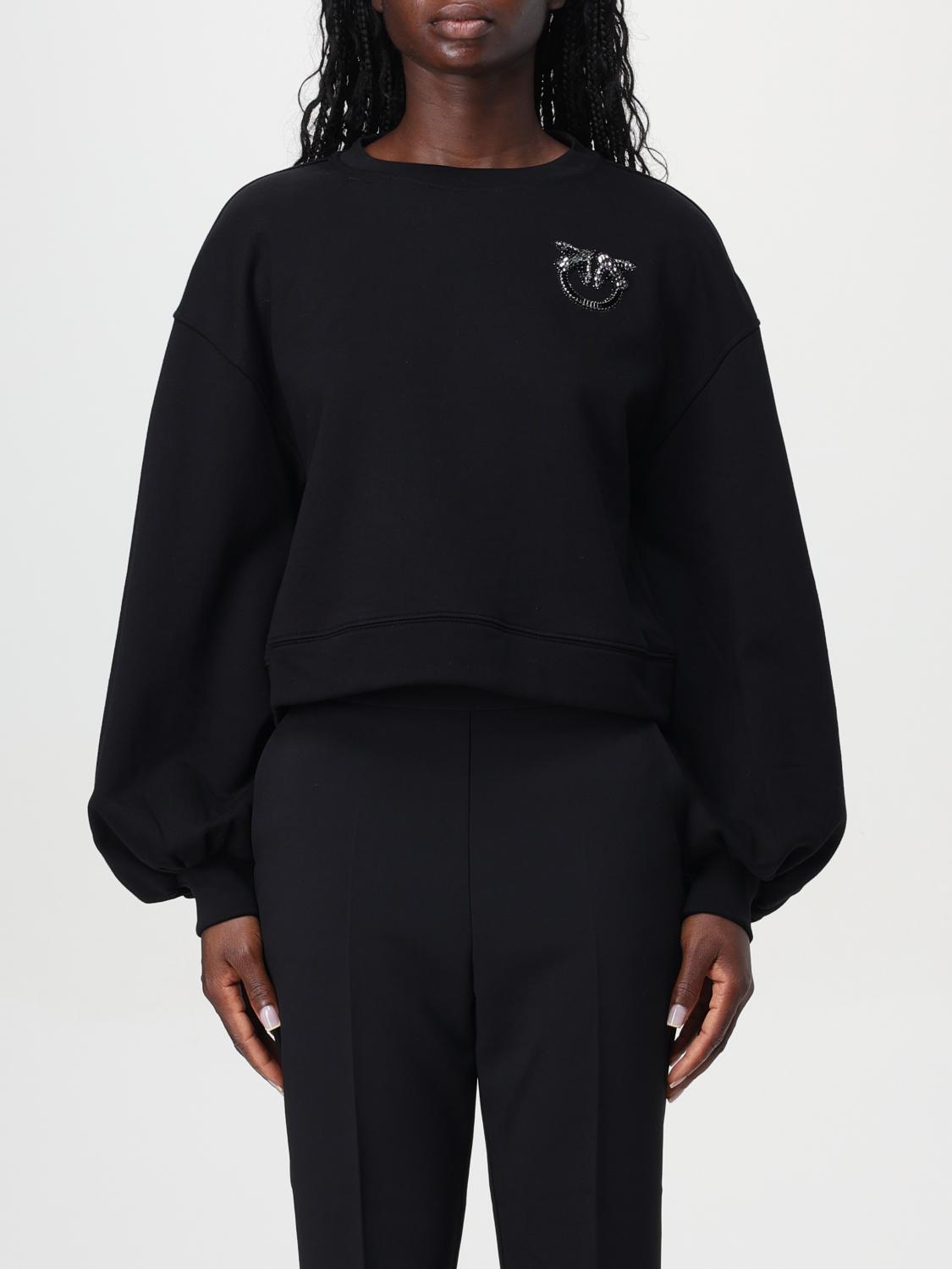 Shop Pinko Sweatshirt  Woman Color Black In Schwarz