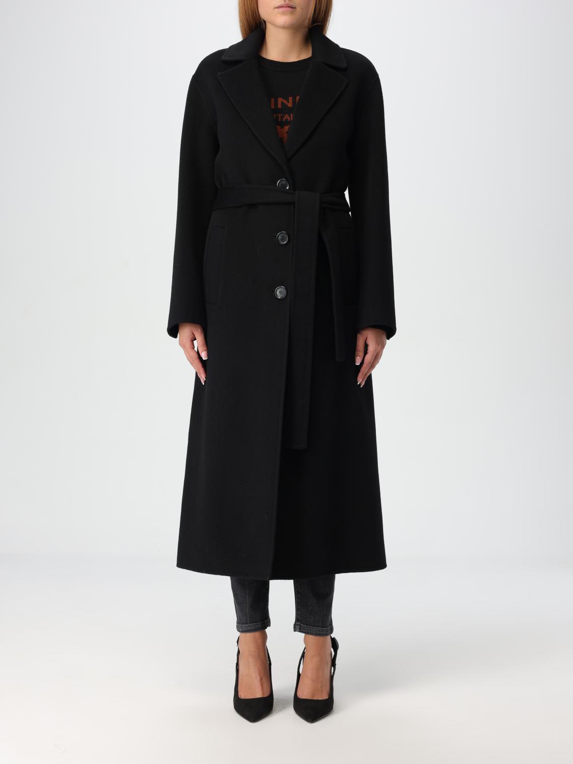 Shop Pinko Coat  Woman Color Black In Schwarz