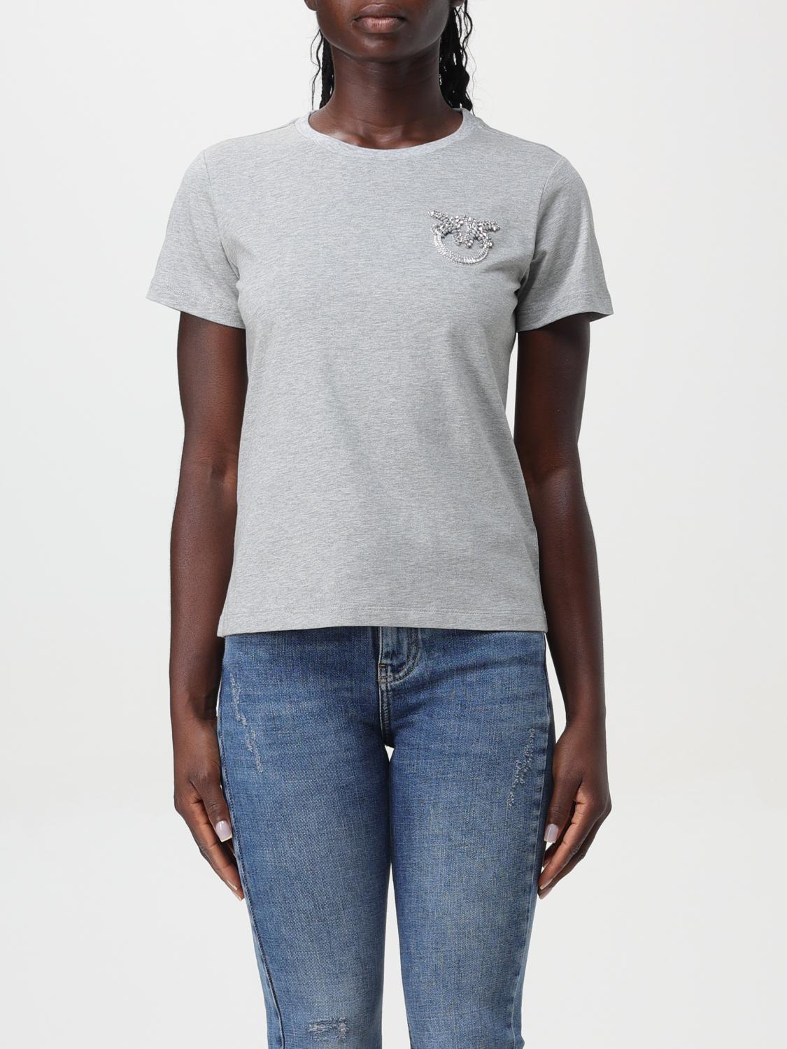 Shop Pinko T-shirt  Woman Color Grey In Grau