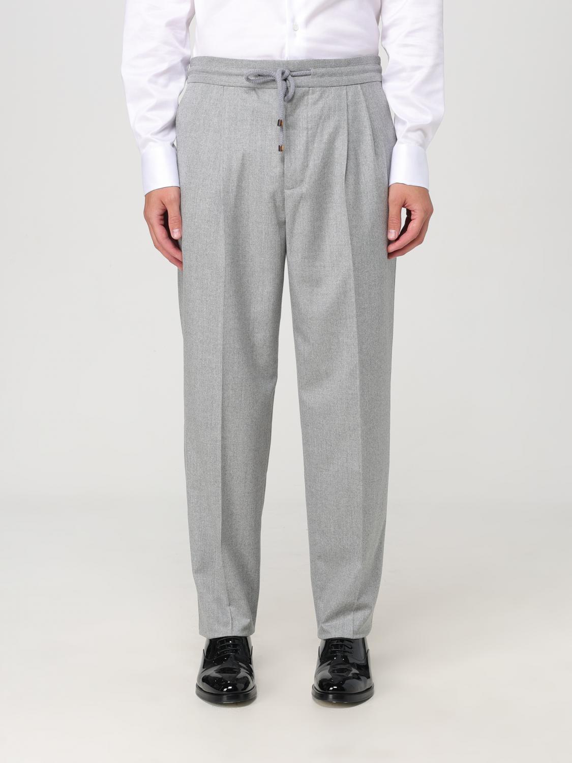 Shop Brunello Cucinelli Pants  Men Color Grey