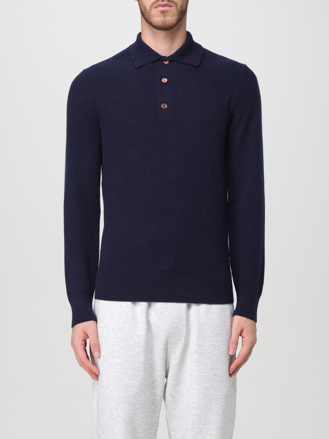 Shop Brunello Cucinelli Polo Shirt  Men Color Navy