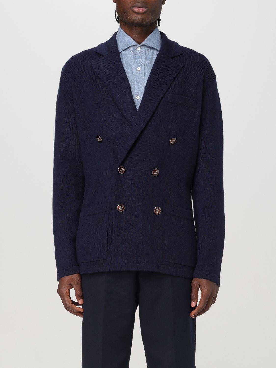 Shop Brunello Cucinelli Blazer  Men Color Navy