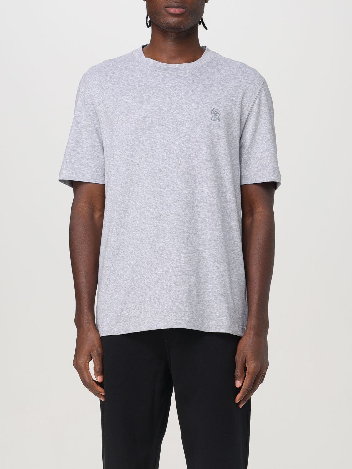 Shop Brunello Cucinelli T-shirt  Men Color Grey In Grau