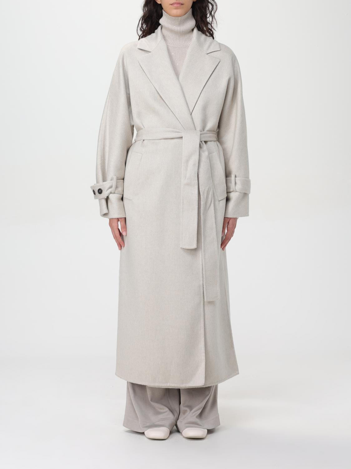 Shop Brunello Cucinelli Coat  Woman Color Grey