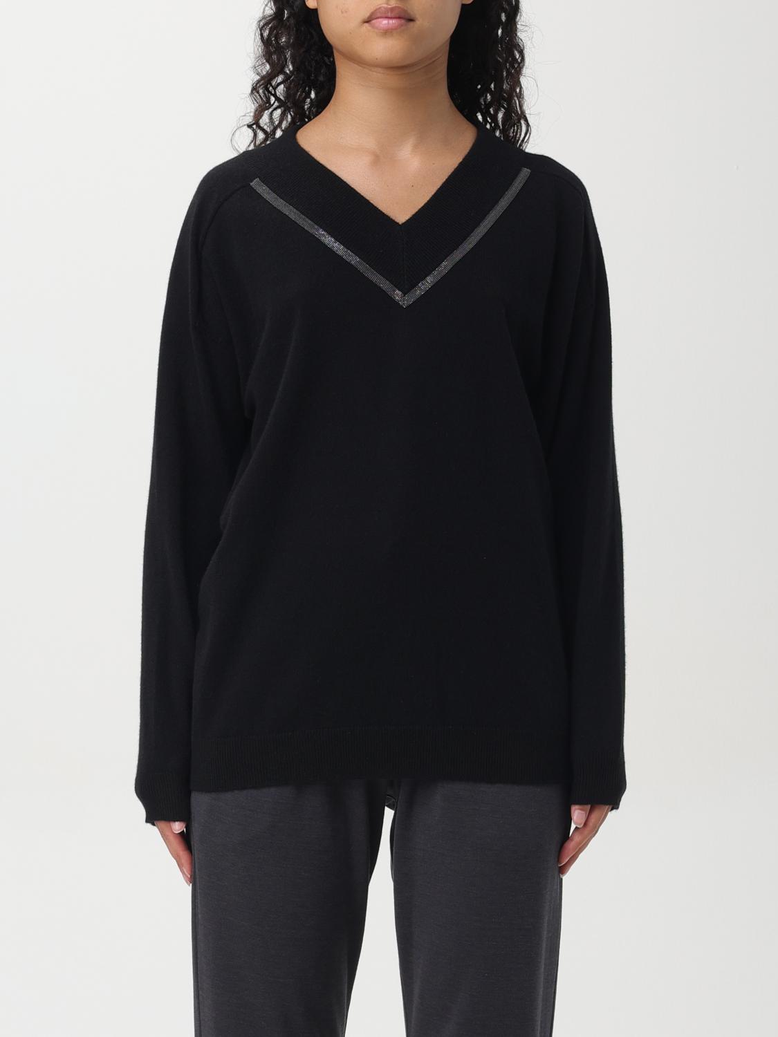 Shop Brunello Cucinelli Sweater  Woman Color Black In Schwarz