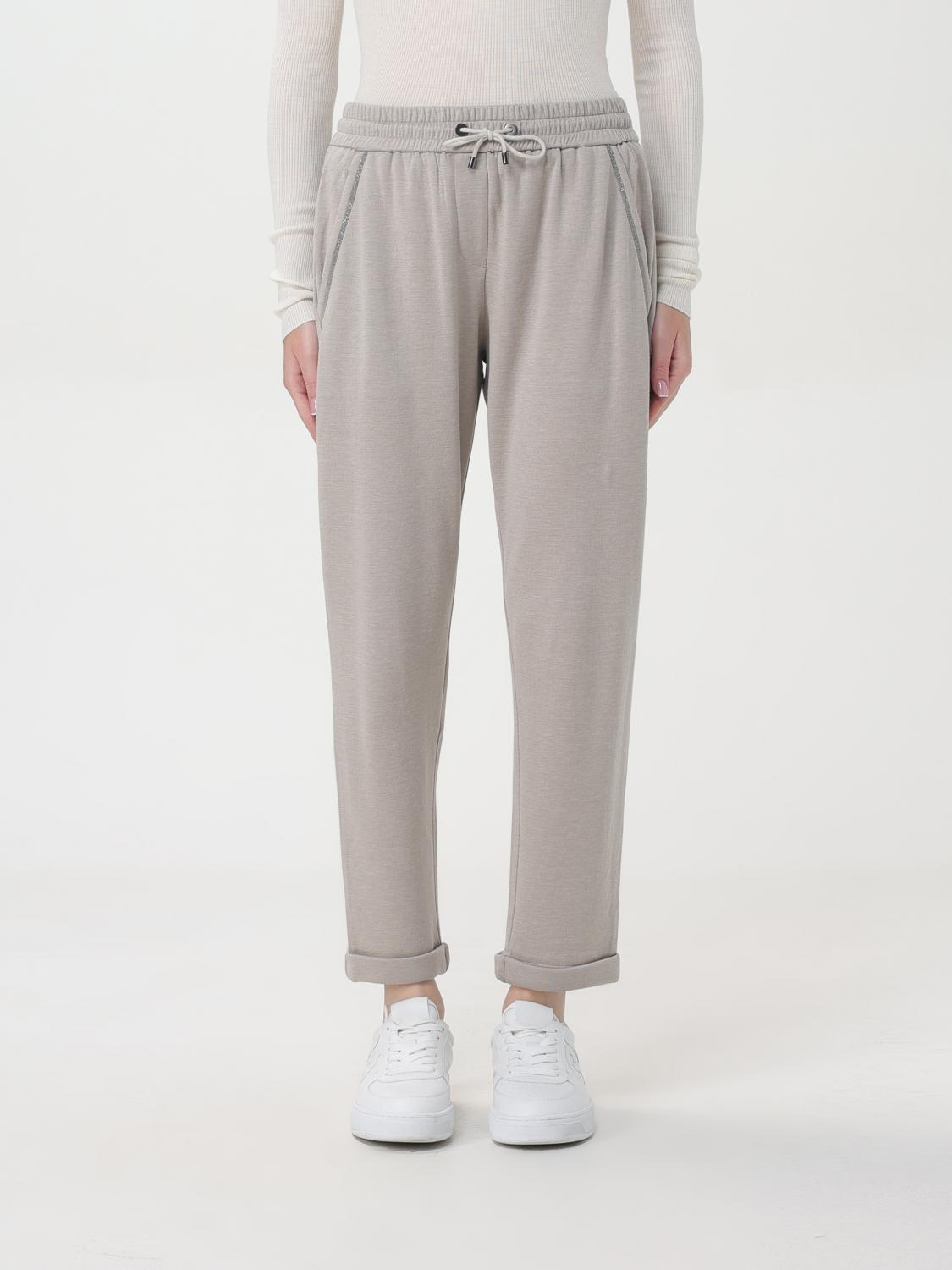 Brunello Cucinelli Pants Woman Color Beige In Beige