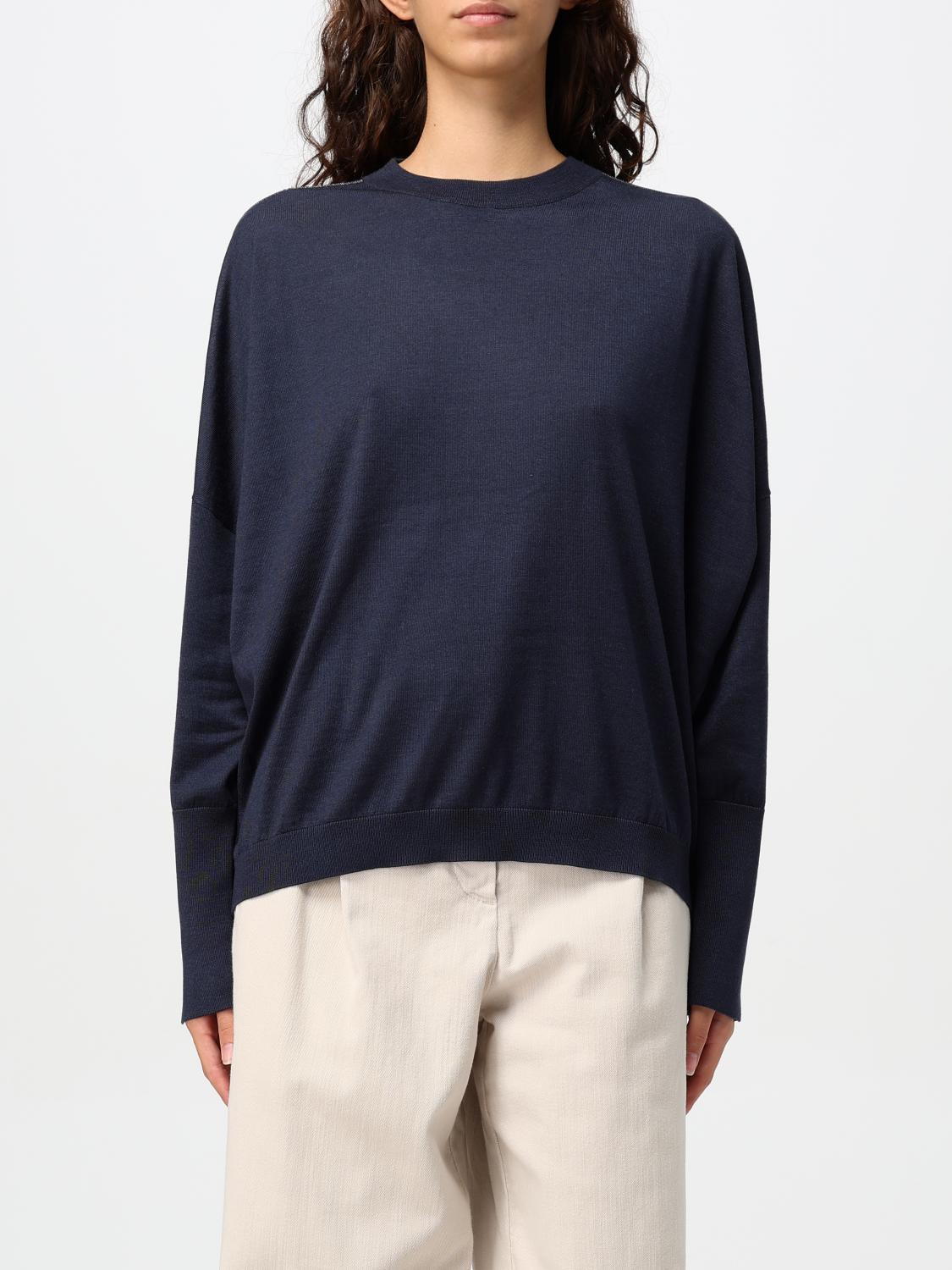 Brunello Cucinelli Long-sleeved Sweater In Blau