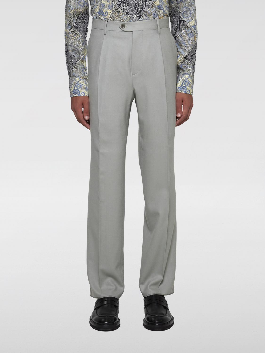 Shop Etro Pants  Men Color Grey In Grau