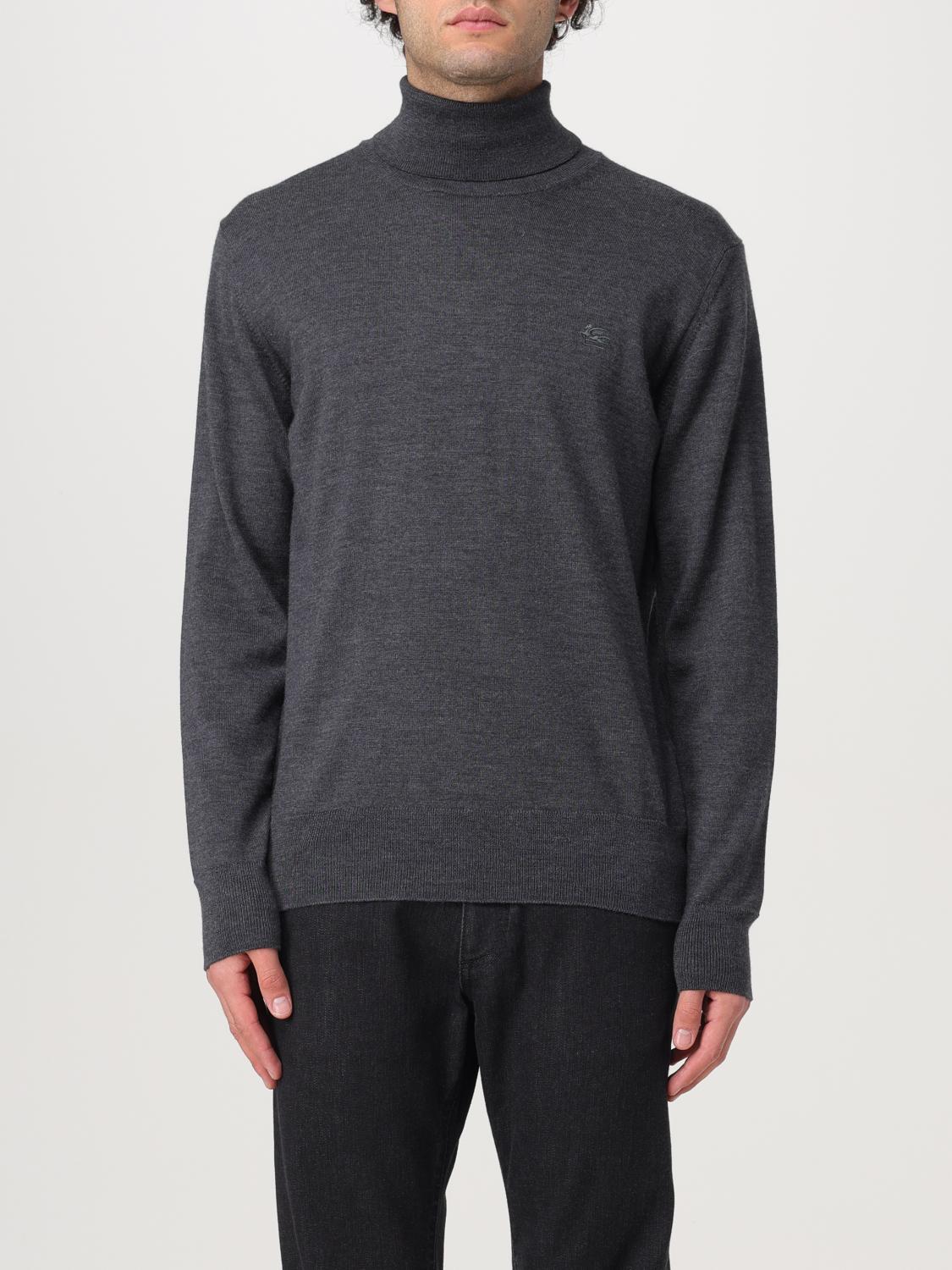 Etro Sweater Men Color Charcoal In Grau