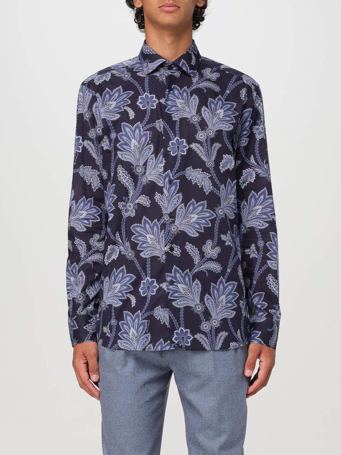 Shop Etro Shirt  Men Color Blue In Blau