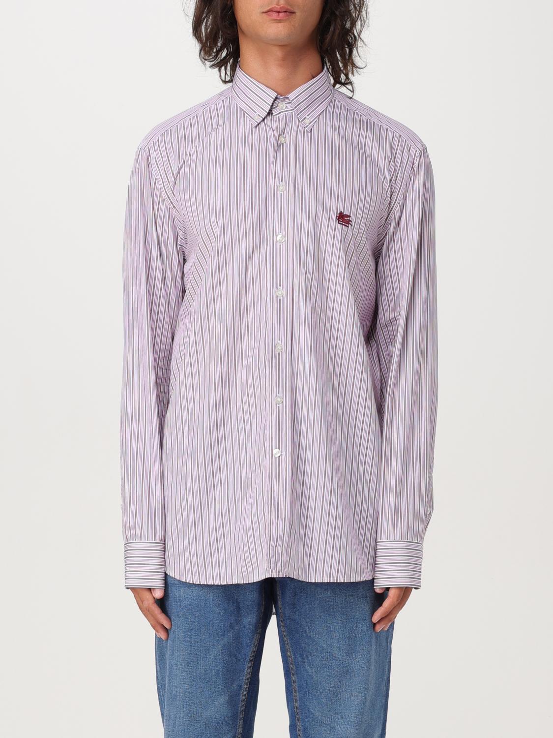 Shop Etro Shirt  Men Color Lilac