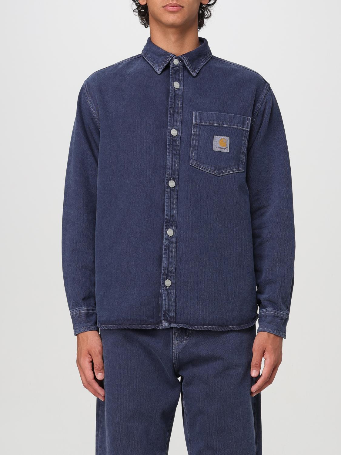 Shop Carhartt Jacket  Wip Men Color Blue In Blau