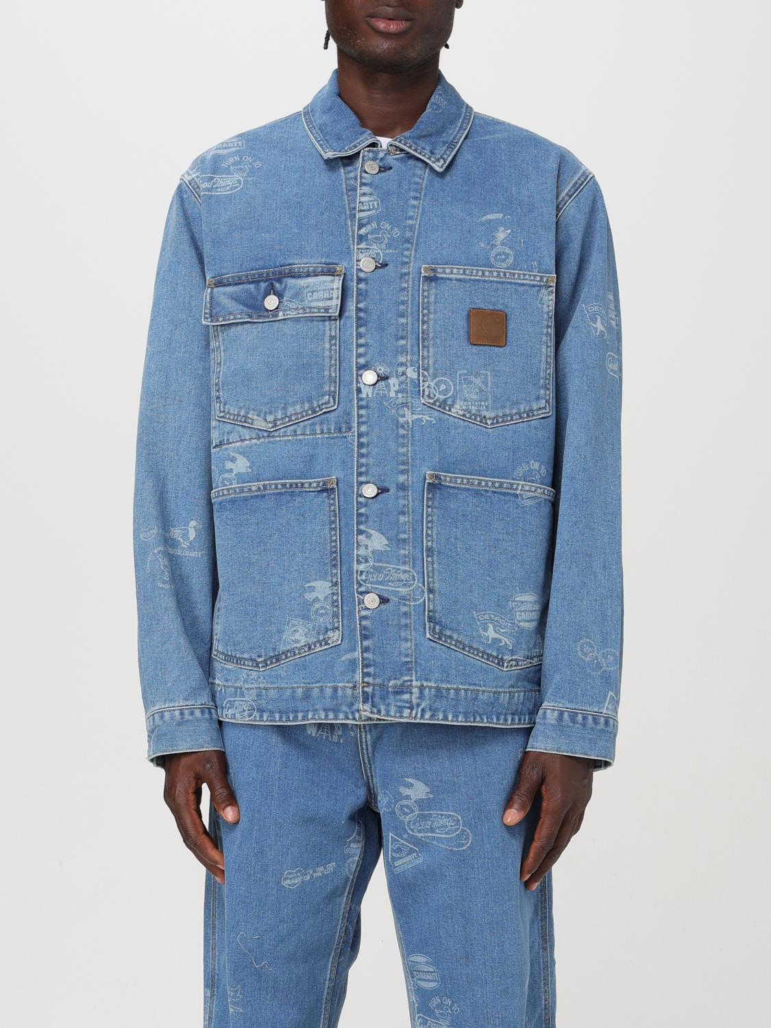 Shop Carhartt Jacket  Wip Men Color Denim