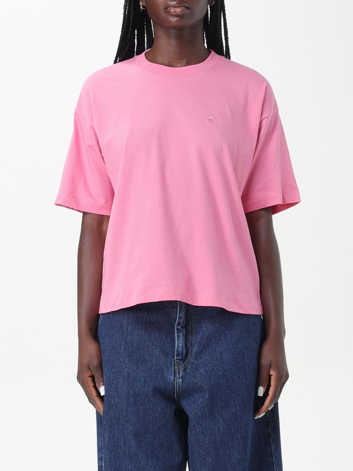 Shop Carhartt T-shirt  Wip Woman Color Pink