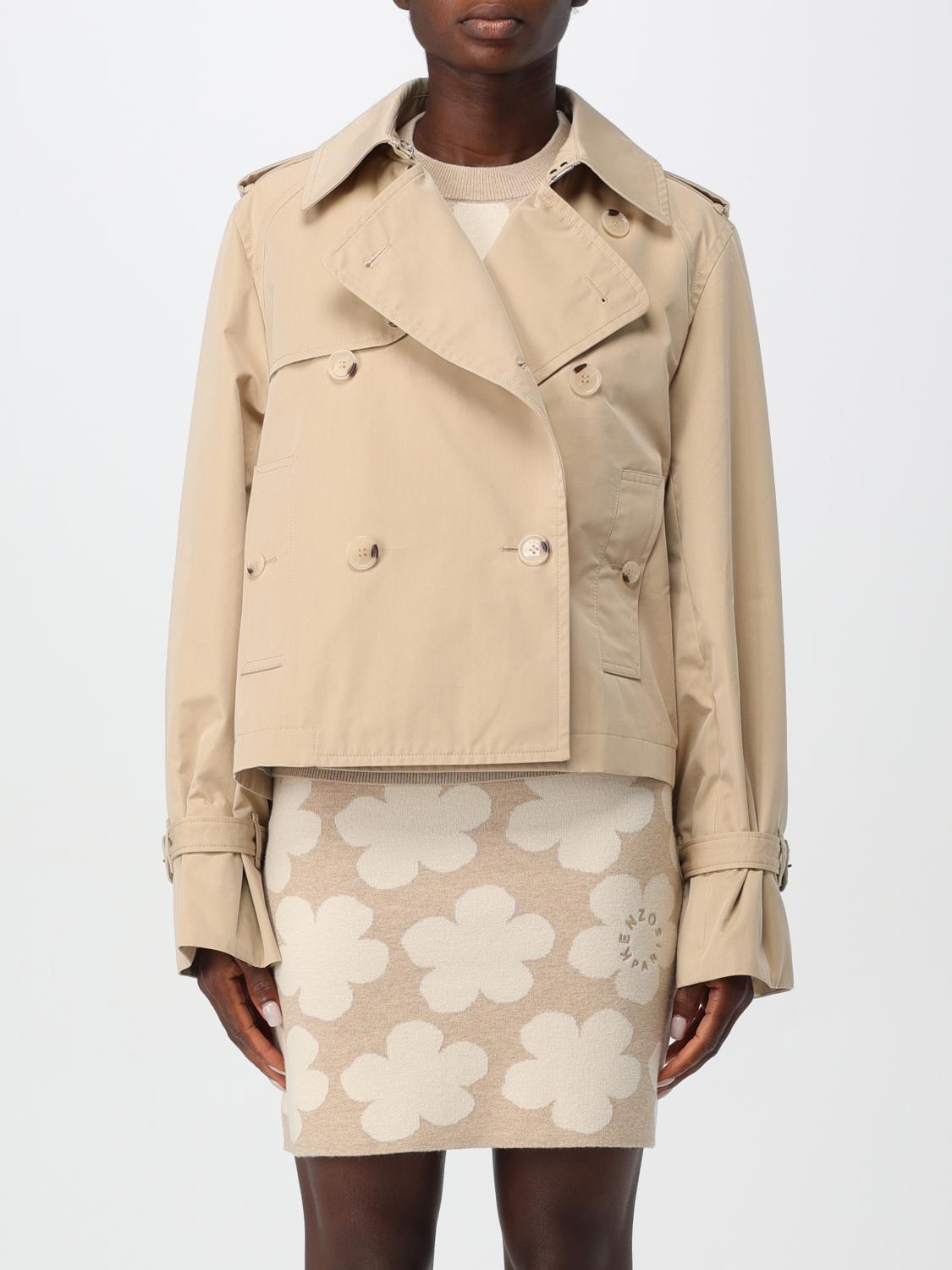 Shop Kenzo Trench Coat  Woman Color Beige